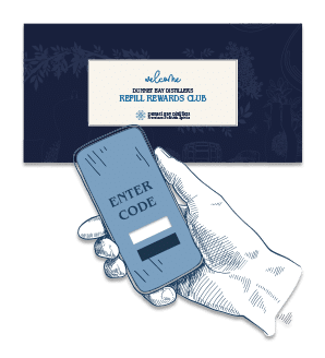 Mobile phone with code field to fill in for redeeming Refill Rewards Club Voucher