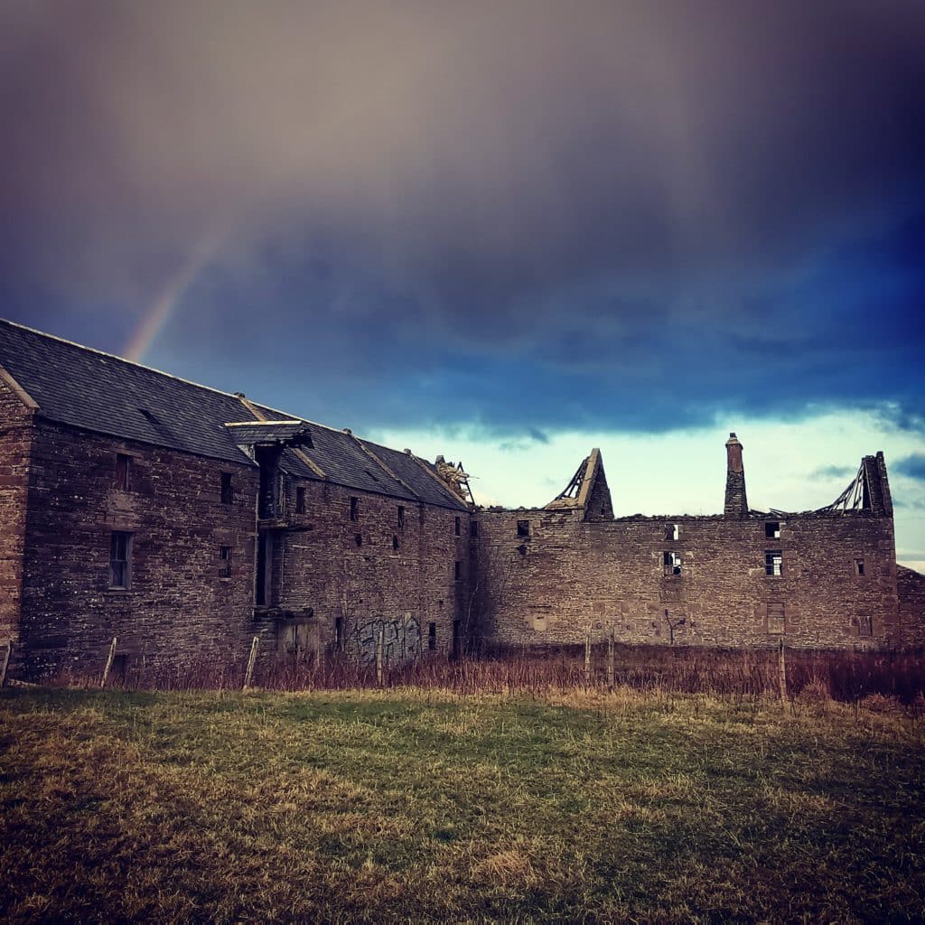 Rainbow over the Catletown Mill building